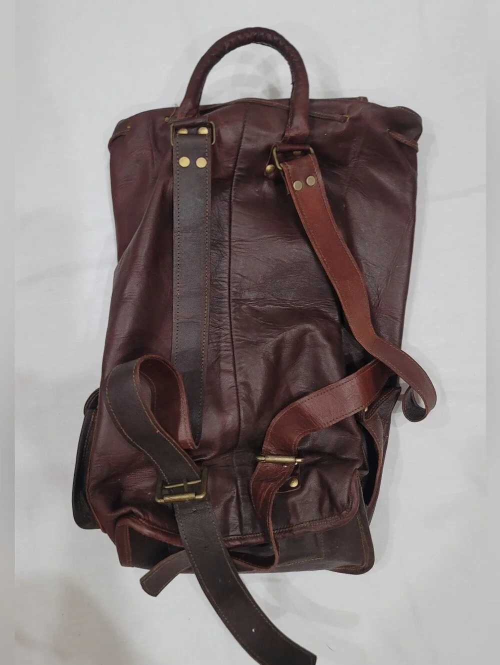 Men's Brown Leather Backpack - Vintage Traveler Style